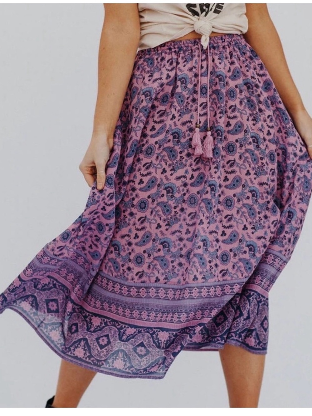 Spell VINTAGE Journey midi skirt.Mulberry M